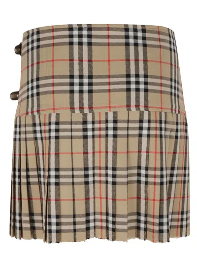 Burberry Woven Wool Mini Kilt In Multi