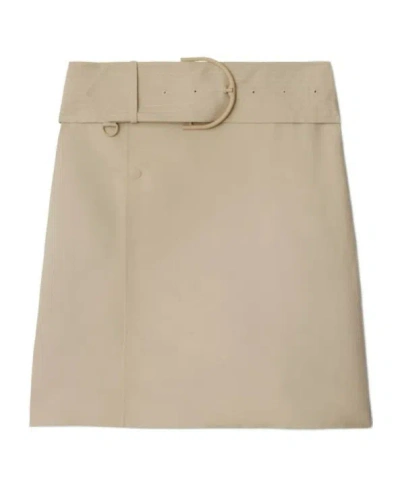 BURBERRY BURBERRY BELTED-WAIST WRAP MINI SKIRT