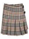 Burberry Wrap Closure Wool Skirt In Gray