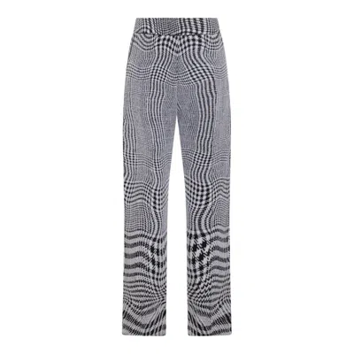 BURBERRY BURBERRY WRAPED HOUNDSTOOTH JACQUARD WIDE-LEG TROUSERS