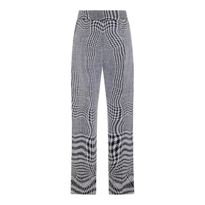 Burberry Wraped Houndstooth Jacquard Wide-leg Trousers In Multi
