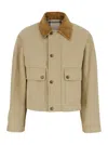Burberry Beige Cropped Cotton Jacket In Multicolor