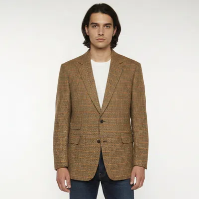Pre-owned Burberry X Anson's Vintage Houndstooth Wool Single Breasted Blazer Xxl In Multi