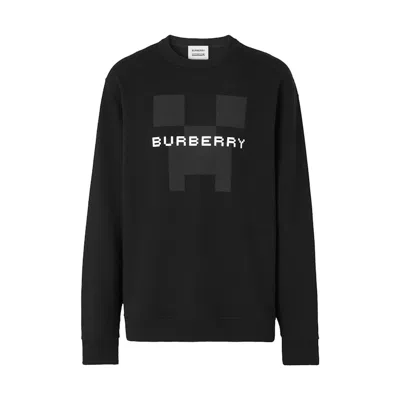 Pre-owned Burberry X Minecraft Logo Print Cotton Sweatshirt In Black