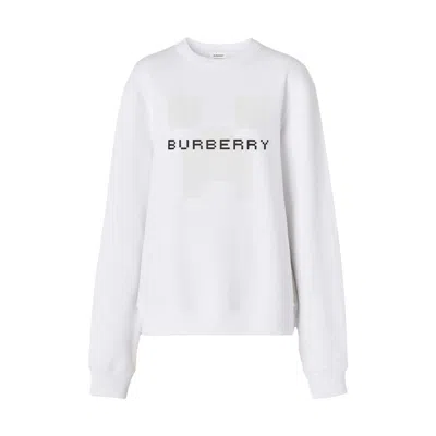 Pre-owned Burberry X Minecraft Logo Print Cotton Sweatshirt In White