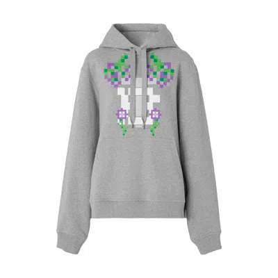 Pre-owned Burberry X Minecraft Monogram Motif Print Cotton Hoodie In Pale Grey Melange