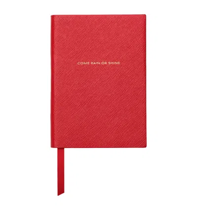 Burberry X Smythson Leather Rain Or Shine Soho Notebook In Red