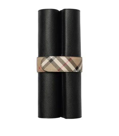 Burberry X Smythson Leather Roll-up Chess Travel Set In Black