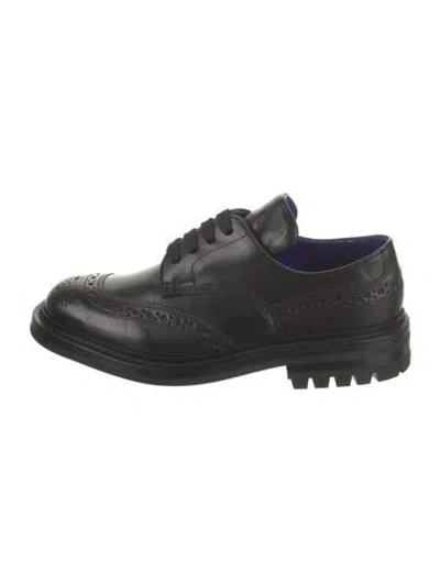 Pre-owned Burberry X Trickers 'devon' Leather Oxfords In Black