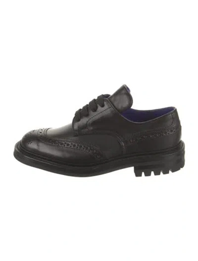 Pre-owned Burberry X Trickers 'devon' Leather Oxfords In Black