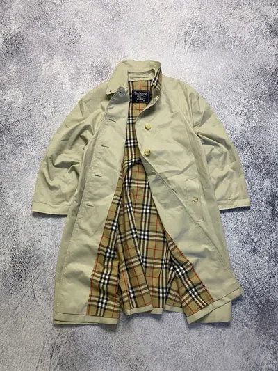 Pre-owned Burberry X Vintage Burberry's London Nova Check Trench Coat In Cream/brown