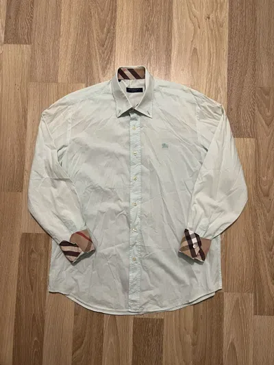 Pre-owned Burberry X Vintage Burberry London Shirt Button-up In Light Blue