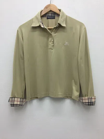 Pre-owned Burberry X Vintage Burberry Long Sleeve Collared Shirt In Bark Blue