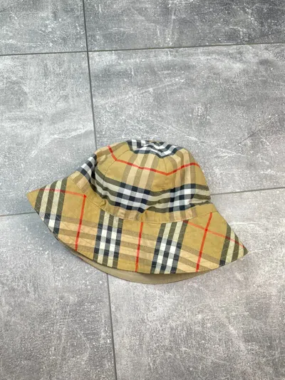 Pre-owned Burberry X Vintage Burberry Vintage Bucket Hat In Check