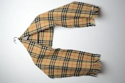 Pre-owned Burberry X Vintage Burberry Wool Nova Scarf In Camel