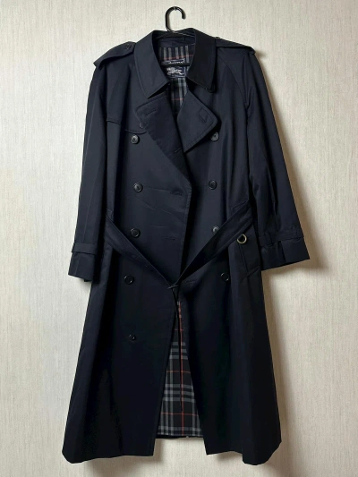 Pre-owned Burberry X Vintage Burberrys Vintage Trench Coat Archive Size 54 Nova Check In Navy