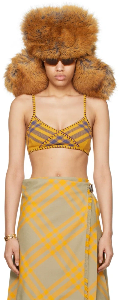 BURBERRY YELLOW & PURPLE CHECK BRALETTE