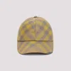 Burberry Womens Cedar Washed-check Woven Cap In Yellow