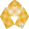 Burberry Yellow Check Wool Hooded Scarf In Yellow