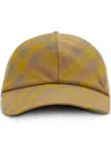 BURBERRY YELLOW CHECKED COTTON CAP