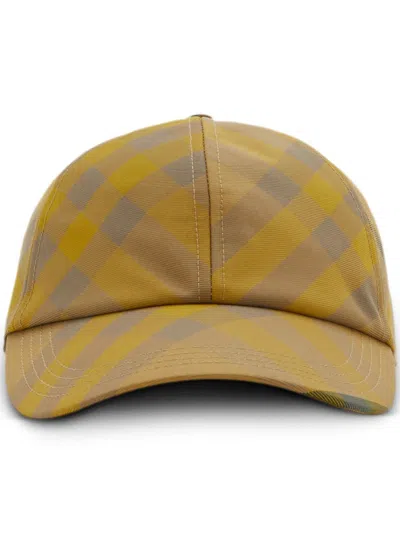 Burberry Yellow Checked Cotton Cap