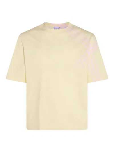 Burberry Beige Short-sleeved T-shirt With Ekd Print In Nude