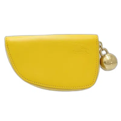 Pre-owned Burberry Yellow Leather Coin Purse/coin Case ()