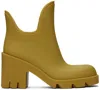 Burberry Woman Ankle Boots Mustard Size 8 Rubber In Manilla