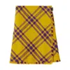 Burberry Check Fringed-edge Kilt Wrap Skirt