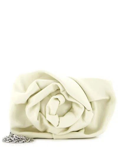 Burberry Yellow Sheep Leather Rose Chain Clutch (authentic Pre-loved) In White