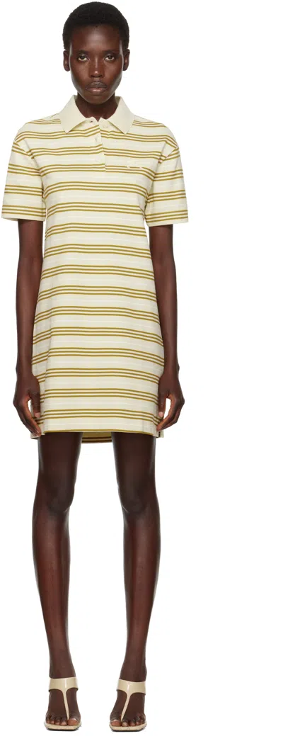 Burberry Yellow Striped Cotton Polo Minidress