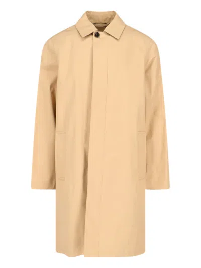 Burberry Camden Heritage Single-breasted Car Coat In Beige O Tan