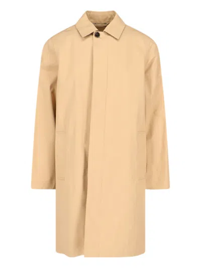Burberry Camden Heritage Single-breasted Car Coat In Beige O Tan