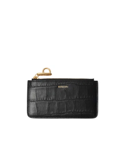 Burberry Zip Card Holder In Black