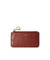 Burberry Womens Rocking Horse Croc-effect Leather Card Holder Rust In Rust