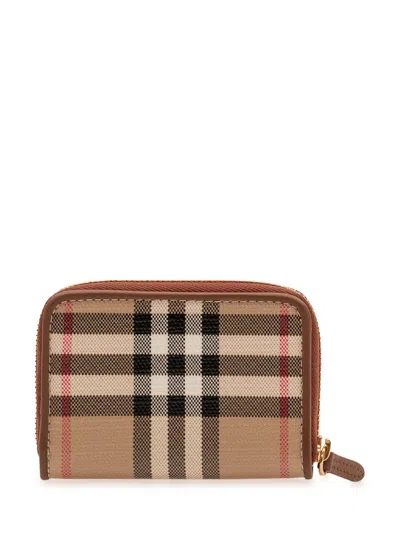 Burberry Zip Coin Purse Wallet In Archive Beige