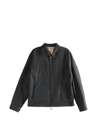 Burberry Zip Collar Jacket In Black