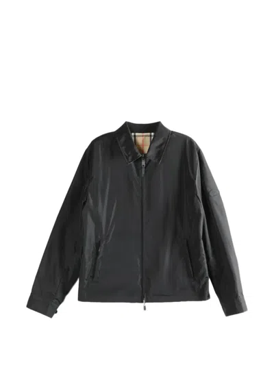 Burberry Zip Collar Jacket In Black