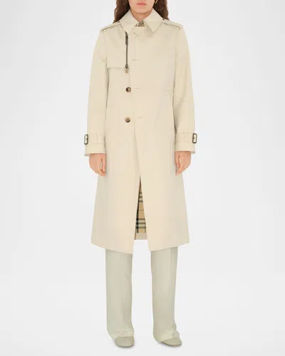 Burberry Zip-detail Belted Trench Coat In Alpine