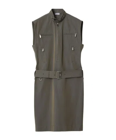 BURBERRY ZIP-DETAIL COTTON-LINEN DRESS