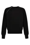 Burberry Wool Pullover With Decorative Zip In Black