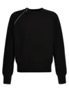 Burberry Wool Pullover With Decorative Zip In Black