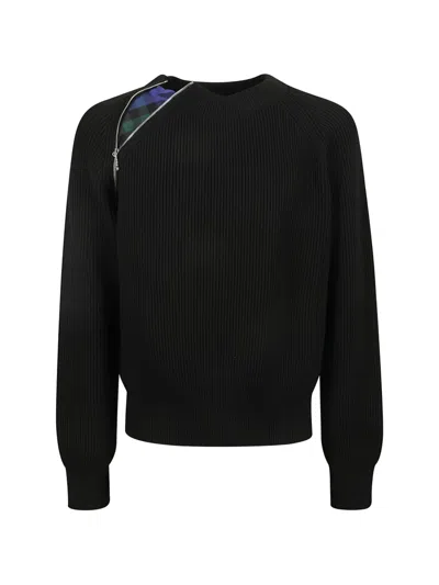 Burberry Zip-detail Sweater In Black