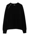 Burberry Wool Pullover With Decorative Zip In Black