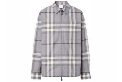 Pre-owned Burberry Zip Front Shirt Grey