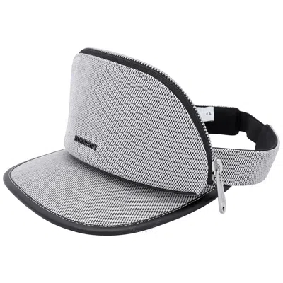 Burberry Zip Pocket-detail Visor Hat In White/black