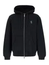 BURBERRY BLACK HOODIE WITH EMBROIDERED LOGO ON THE REAR IN COTTON MAN