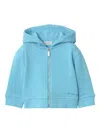 Burberry Zip-up Cotton Hoodie In Blue