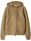 Burberry Zippered Hooded Sweatshirt In Brown