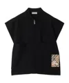 Burberry Check-print Logo-patch Cape In Black